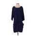 BCBGMAXAZRIA Casual Dress - DropWaist: Blue Print Dresses - Women's Size X-Small