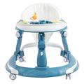 Fugualin 3 in 1 Baby Walker, Baby Walkers for Boys and Girls with Removable Footrest, Feeding Tray, Rocking Function & Music Tray(Without Battery), Foldable Activity Walker for Baby 6-18 Months (Blue)