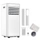 AuraHome Portable Air Conditioner 9000 BTU 4-in-1 Air Conditioner, Dehumidifier, Cooling Fan with 2 Fan Speeds, Digital Display & Remote Control, 24 Hour Timer for Rooms >215ft Window Vent Hose Kit