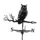 Retro Metal Owl Weathervane, Outdoor Yard Garden 30 Tall Iron Art Weather Vane for Paddock Roof, Rotating Wind Vane, Wind Direction Measuring Tools, Roof Decoration Accessories