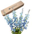 ZYTUYO Blue Delphinium Artificial Flower Long Stem Flower 4pcs 33.5in Fake Larkspur Faux Look real Silk Flower Plant Bulk Bouquets for Outdoor Tall Vase Home Garden Wedding Arrangement Decoration