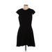 Of Mercer Casual Dress - Mini Crew Neck Short sleeves: Black Solid Dresses - Women's Size 10
