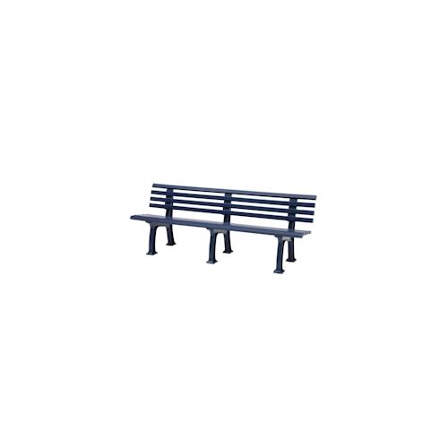 PROREGAL Gartenbank Antigua | 4-Sitzer | Blau | HxBxT 74x200x54cm | UV-beständiger Kunststoff | Parkbank Sitzbank Gartenbänke Balkon Terrasse