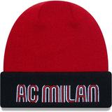 Youth New Era Red AC Milan Wordmark Cuffed Knit Hat