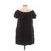 Zara Casual Dress - Mini Boatneck Short sleeves: Black Print Dresses - Women's Size Large