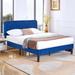 VECELO Upholstered Platform Bed Frame with Height Adjustable Headboard, Wooden Slats Twin/Full/Queen Size Beds