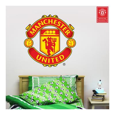 Manchester United Wappen Wandaufkleber – 90 cm x 90 cm mit Aufkleber-Set – 60 cm x 30 cm Image