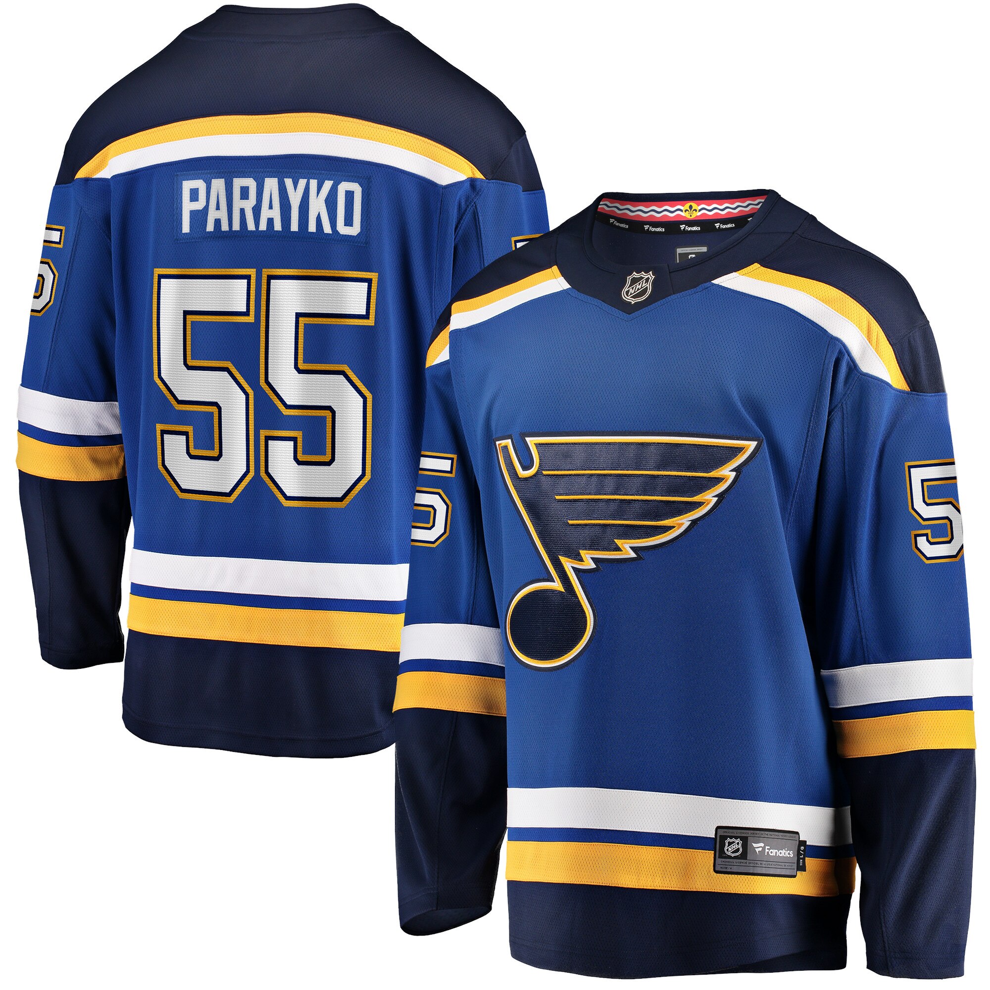 "St. Louis Blues Fanatics Branded Home Breakaway Jersey - Blue - Colton Parayko - Mens" Image
