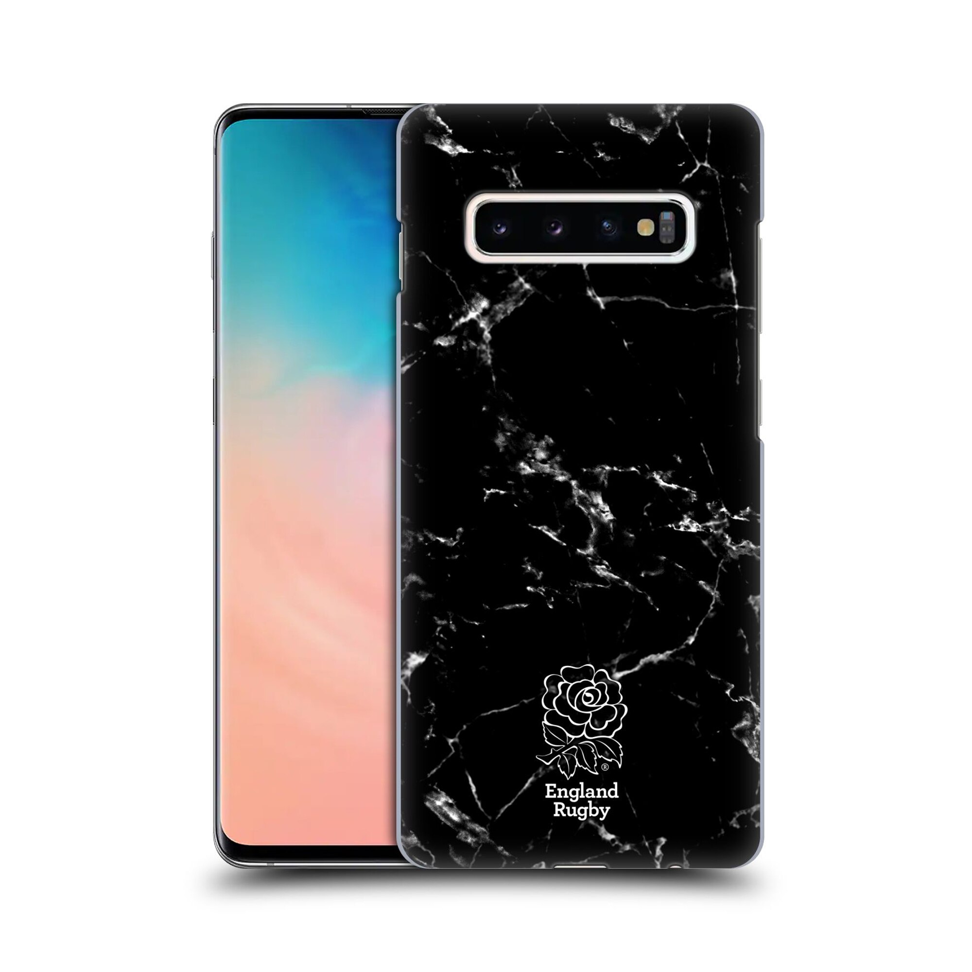 England Rugby Black Marble Hard-Shell Phone Case - Samsung