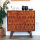Tropical Chest Of Drawers for Bedroom - Solid Wood 3 Drawers Storage Unit - Carved Chest