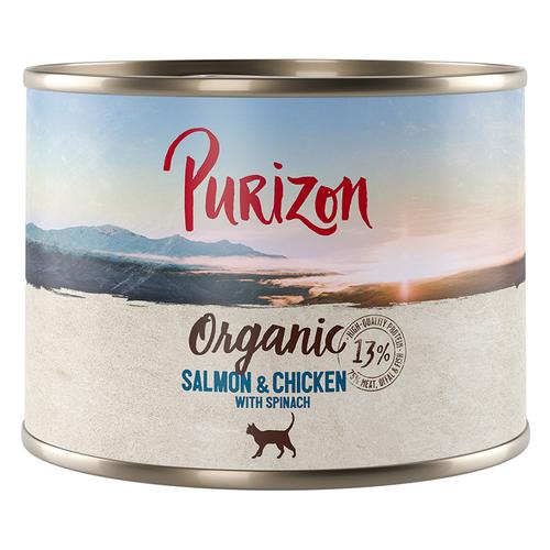 12x 200g Lachs und Huhn mit Spinat Purizon Organic Katzenfutter nass