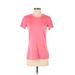 Nike Active T-Shirt: Pink Solid Activewear - Women's Size Small