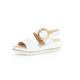 Gabor Women Sandals, Ladies Wedge Sandals,Wedge Sandals,Wedge Heel,Summer Shoe,Comfortable,Flat,White (Weiss),40 EU / 6.5 UK
