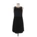 Rebecca Taylor Casual Dress - A-Line Crew Neck Sleeveless: Black Print Dresses - Women's Size 6