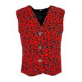 Women's Black / Red Vest - Black & Red Animal Print Small L2R the Label