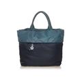 Prada Womens Vintage Tessuto Reversible Tote Bag Blue Nylon - One Size