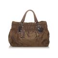 Prada Womens Vintage Tessuto Gaufre Tote Bag Brown Nylon - One Size