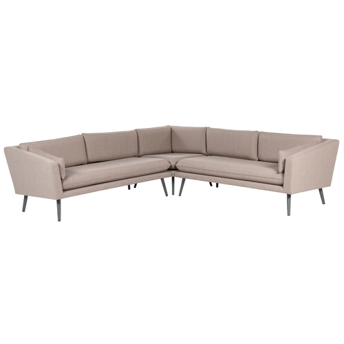 Garten-Ecksofa Beige Stoffbezug L-förmig 5-Sitzer Modulsofa Modern Garten Terrasse Wohnzimmer Möbel Wohnecke Wohnlandschaft Sitzecke Sitzmöbel