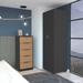 DEPOT E-SHOP Paxon 2-Piece Bedroom Set with Armoire and Drawer Dresser, Black/Light Oak