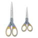 Westcott Titanium Bonded Scissors 5 and 7 Long 2.25 and 3.5 Cut Lengths Gray/Yellow Straight Handles 2/Pack