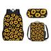 Suhoaziia Middle School Girls Kids Backpack 3 Piece Sunflower Print Insulation Lunch Holder&Pencil Box Dailypack Set Large Capacity Shoulder Schoolbags with Front Pocket