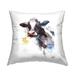 Stupell Cow With Daisy Portrait Printed Throw Pillow Design by Elephant Stock