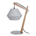 Lampe de chevet bois naturel et gris