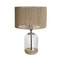 Lampe de salon bois et verre naturel et transparent