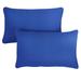 Sorra Home Sunbrella Canvas Indoor/Outdoor Corded Lumbar Pillows (Set of 2) Canvas True Blue 14 in x 24 in