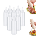 8 Pack 8 oz Plastic Squeeze Bottles Multipurpose Squirt Bottles for Ketchup Condiments BBQ Sauce Dressing Barbecue Grilling Crafts Syrup and More