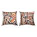 Stupell Muted Boho Patterned Stripes Printed Throw Pillow Design by Cheryl Warrick (Set of 2)