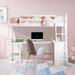 Twin Size Loft Bed with Storage Shelves and Desk,Multifunctional Wooden Twin Loft Bed Frame with Ladder for Kids and Adults