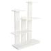 Displays2go Multi-Tier Etagere Floor Stand Four Shelves Plastic Laminate Finish - White (SMFSTSDWHT)