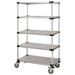 14 Deep x 36 Wide x 92 High 5 Tier Solid Galvanized Mobile Shelving Unit with 1200 lb Capacity