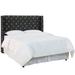 Brayden Studio® Tetrault Linen Wingback Headboard Upholstered/Metal/Linen/Cotton in Black | 55 H x 44 W x 11 D in | Wayfair BRAY3731 38312573