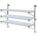 24 Deep x 24 Wide x 54 High Adjustable 3 Tier Solid Galvanized Wall Mount Shelving Kit