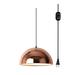 FSLiving 15 Feet Plug-in UL Listed On/Off Dimmer Switch Cord with Rose Gold Iron Shade Nordic Style Chandelier Decorative Pendant Light for Kitchen Island Bulb Not Included Customizable - 1 Light