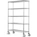 14 Deep x 48 Wide x 69 High 5 Tier Gray Wire Shelf Truck with 1200 lb Capacity