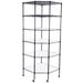 AIJIA Storage Shelf 6-Layer Plastic Coated Polygonal Corner Shelf Storage Rack with 2 PP Wheels - Black (680*680*1800)