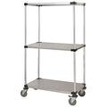 21 Deep x 72 Wide x 86 High 3 Tier Solid Galvanized Mobile Shelving Unit with 1200 lb Capacity