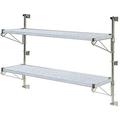 21 Deep x 42 Wide x 14 High Adjustable 2 Tier Solid Galvanized Wall Mount Shelving Kit