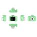 2 Inch HD Screen Chargable Digital Mini Camera Kids Cartoon Cute Camera Toys Outdoor Photography Props for Child Color:green