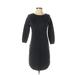 Ann Taylor LOFT Casual Dress - Sweater Dress High Neck 3/4 sleeves: Gray Animal Print Dresses - Women's Size X-Small Petite - Animal Print Wash