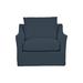 Armchair - Birch Lane™ Hahn Downing 37.5" W Slipcovered Armchair Linen/Fabric in Blue/Navy | 36 H x 37.5 W x 40 D in | Wayfair