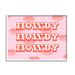 Stupell Industries Howdy Pink Southern Glam Lips Framed On Wood by Ziwei Li Graphic Art Wood in Brown/Pink | 30 H x 24 W x 1.5 D in | Wayfair