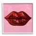 Stupell Industries Bold Pink & Red Lips Disco Pattern On Wood by Lil' Rue Graphic Art Wood in Brown/Pink | 12 H x 12 W x 1.5 D in | Wayfair