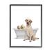 Stupell Industries Retriever Puppies Bathroom Tub On Wood by Annalisa Latella Graphic Art Wood in Brown/White | 11 H x 14 W x 1.5 D in | Wayfair