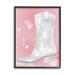 Stupell Industries Pink Disco Pattern Cowboy Boot Framed On Wood by Lil' Rue Graphic Art Wood in Brown/Pink/White | 24 H x 30 W x 1.5 D in | Wayfair