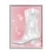 Stupell Industries Pink Disco Pattern Cowboy Boot Framed On Wood by Lil' Rue Graphic Art Wood in Brown/Pink/White | 24 H x 30 W x 1.5 D in | Wayfair