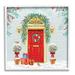 Stupell Industries Winter Doorway Christmas Gifts by Jane Sunner Wood in Blue/Brown/Green | 24 H x 24 W x 1.5 D in | Wayfair aw-040_wfr_24x24